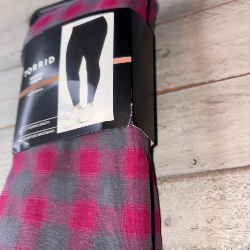 TORRID FULL LENGTH SIGNATURE WAIST PREMIUM LEGGINGS SIZE 5X Scarlett Plaid - Picture 6 of 15